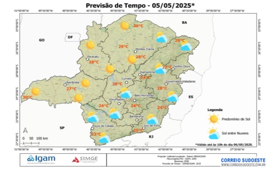 Minas tem previsão de geada fraca para a próxima madrugada