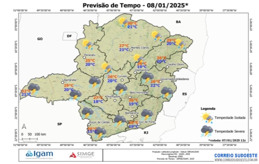 Sudeste com previsão de chuvas intensas nesta quarta