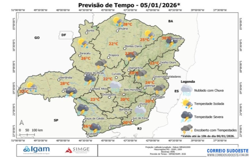 Tempo permanece instável nesta segunda-feira