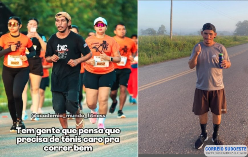 Homem que participou de corrida bêbado e de chinelos vira símbolo de superação