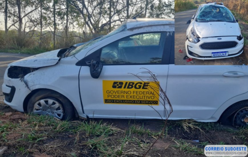 Acidente com veículo do IBGE deixa duas vítimas em Alterosa