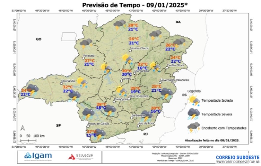 Período da tarde pode ser de fortes chuvas na região Sudeste