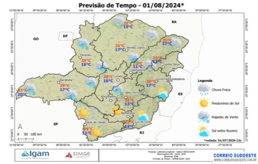 Agosto começa com tempo seco na região Sudeste